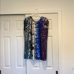 Anthropologie Sequin Mini Dress w/ low back